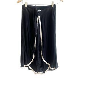 Hayden Los Angeles Pedal Pusher Cropped Pants Gauze Size Medium Black Ivory Y2K